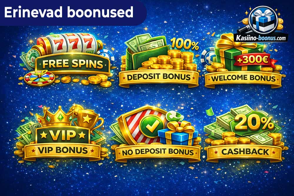 Erinevate kasiinoboonuste tüübid