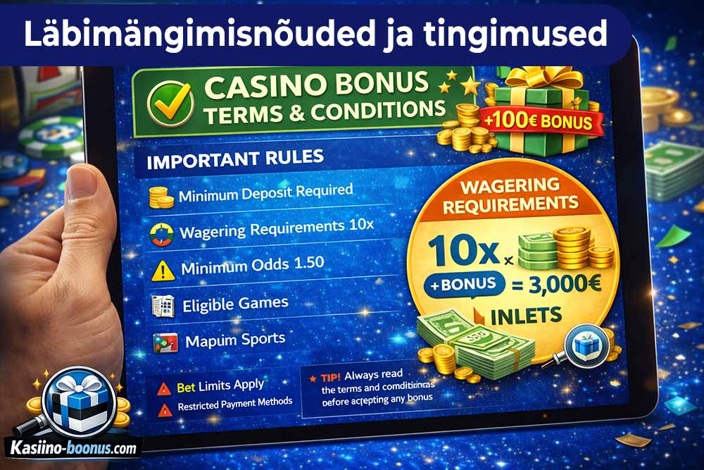 Kasiinode boonused ja nende tingimused